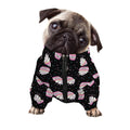Pink Cupcake Pattern Print Dog Zip Up Jacket