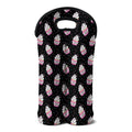 Pink Cupcake Pattern Print Double Neoprene Wine Tote