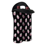 Pink Cupcake Pattern Print Double Neoprene Wine Tote