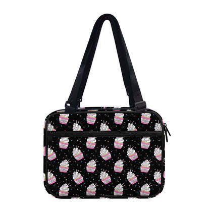 Pink Cupcake Pattern Print Double Strap Bible Bag