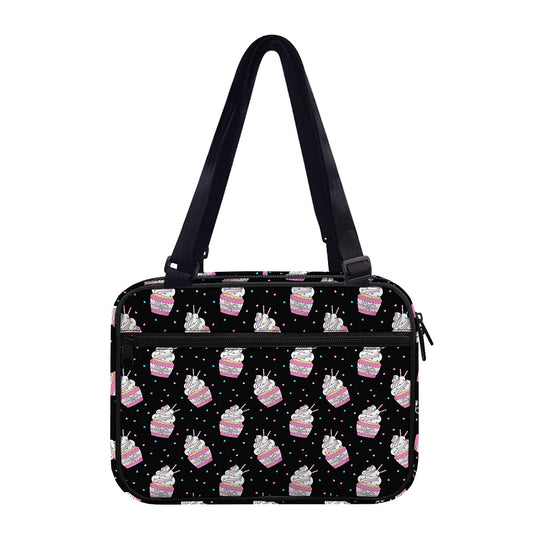 Pink Cupcake Pattern Print Double Strap Bible Bag