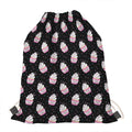 Pink Cupcake Pattern Print Drawstring Bag