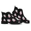 Pink Cupcake Pattern Print Flat Ankle Boots