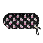 Pink Cupcake Pattern Print Glasses Case