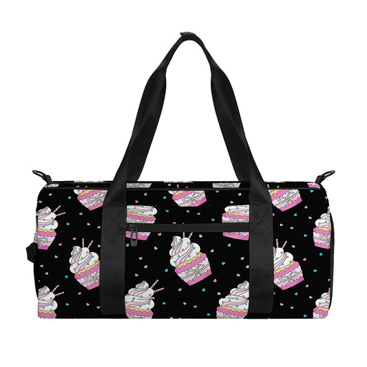 Pink Cupcake Pattern Print Gym Bag