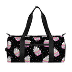 Pink Cupcake Pattern Print Gym Bag