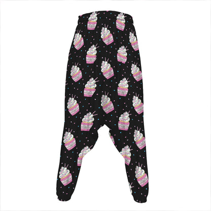 Pink Cupcake Pattern Print Hammer Pants