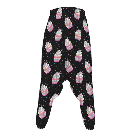 Pink Cupcake Pattern Print Hammer Pants