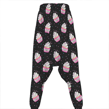 Pink Cupcake Pattern Print Hammer Pants