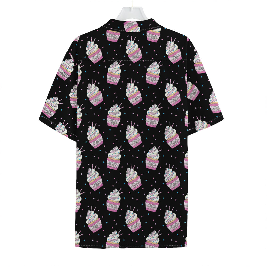 Pink Cupcake Pattern Print Hawaiian Shirt