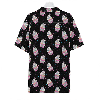 Pink Cupcake Pattern Print Hawaiian Shirt