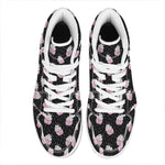Pink Cupcake Pattern Print High Top Leather Sneakers
