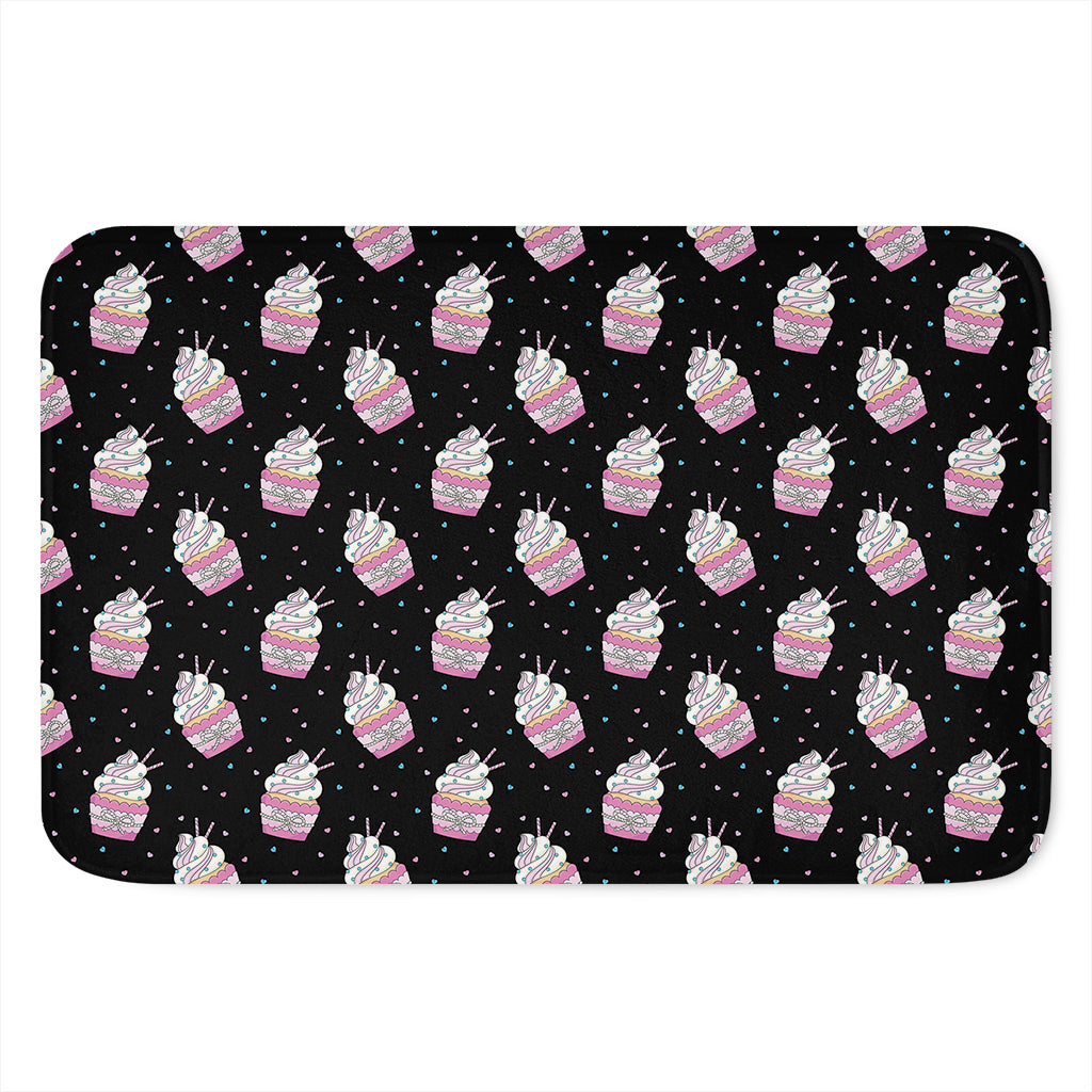 Pink Cupcake Pattern Print Indoor Door Mat