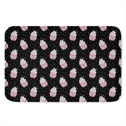 Pink Cupcake Pattern Print Indoor Door Mat