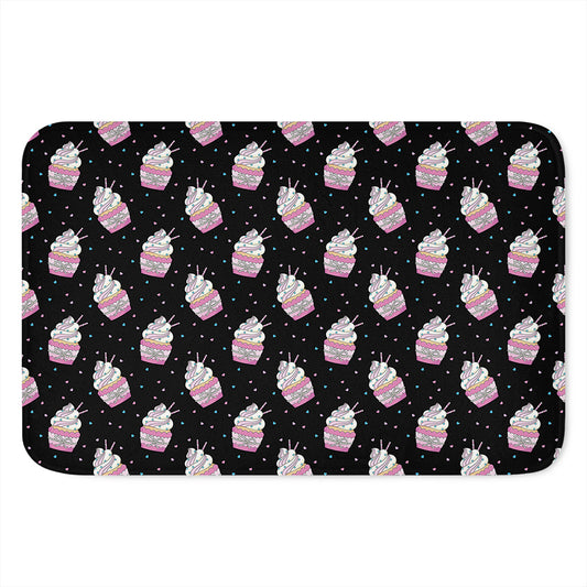 Pink Cupcake Pattern Print Indoor Door Mat