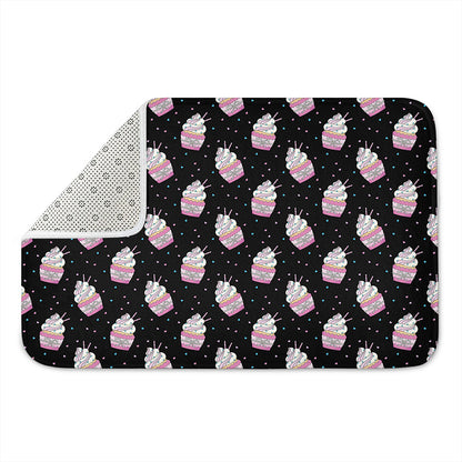 Pink Cupcake Pattern Print Indoor Door Mat