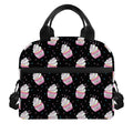 Pink Cupcake Pattern Print Insulated Lunch Bag
