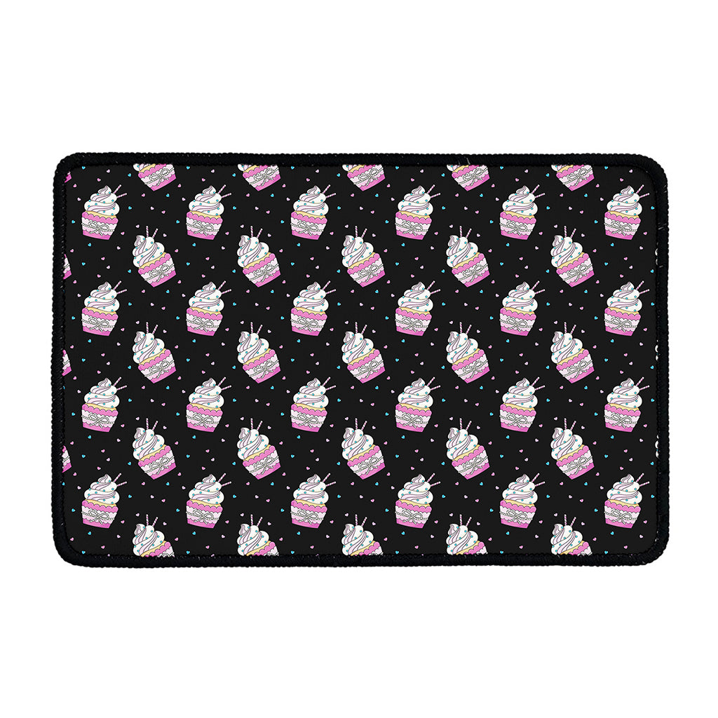 Pink Cupcake Pattern Print Kitchen Mat