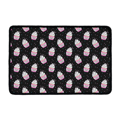 Pink Cupcake Pattern Print Kitchen Mat