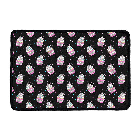Pink Cupcake Pattern Print Kitchen Mat