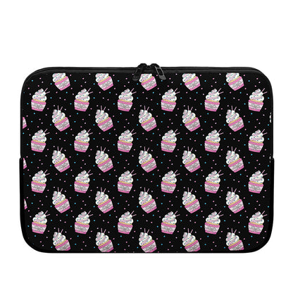 Pink Cupcake Pattern Print Laptop Sleeve