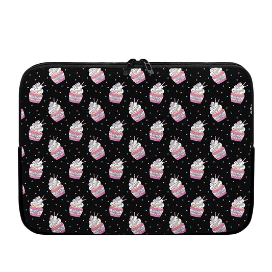 Pink Cupcake Pattern Print Laptop Sleeve