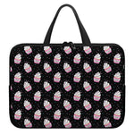 Pink Cupcake Pattern Print Laptop Sleeve With Handle