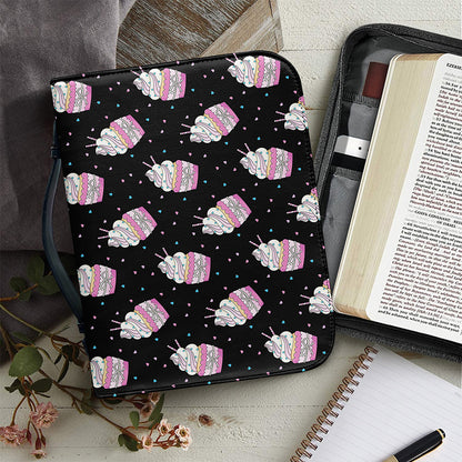 Pink Cupcake Pattern Print Leather Bible Cover