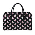Pink Cupcake Pattern Print Leather Duffel Bag