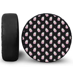 Pink Cupcake Pattern Print Leather Spare Tire Cover