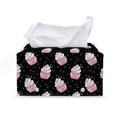 Pink Cupcake Pattern Print Leather Tissue Box Cover