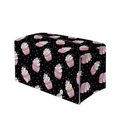 Pink Cupcake Pattern Print Leather Tissue Box Cover