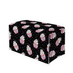 Pink Cupcake Pattern Print Leather Tissue Box Cover
