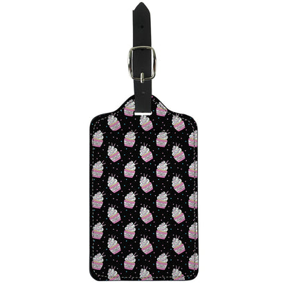 Pink Cupcake Pattern Print Luggage Tag