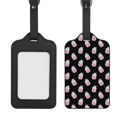 Pink Cupcake Pattern Print Luggage Tag