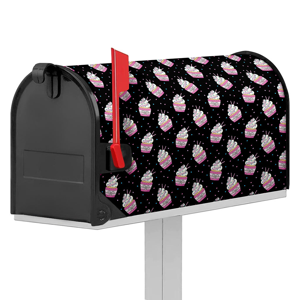 Pink Cupcake Pattern Print Mailbox Cover