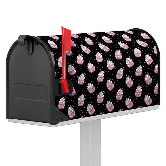 Pink Cupcake Pattern Print Mailbox Cover