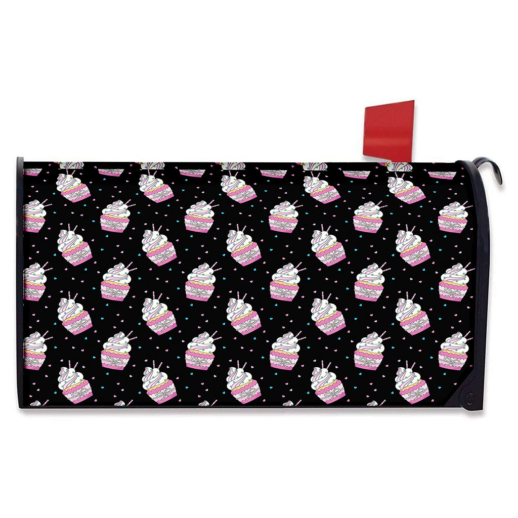 Pink Cupcake Pattern Print Mailbox Cover