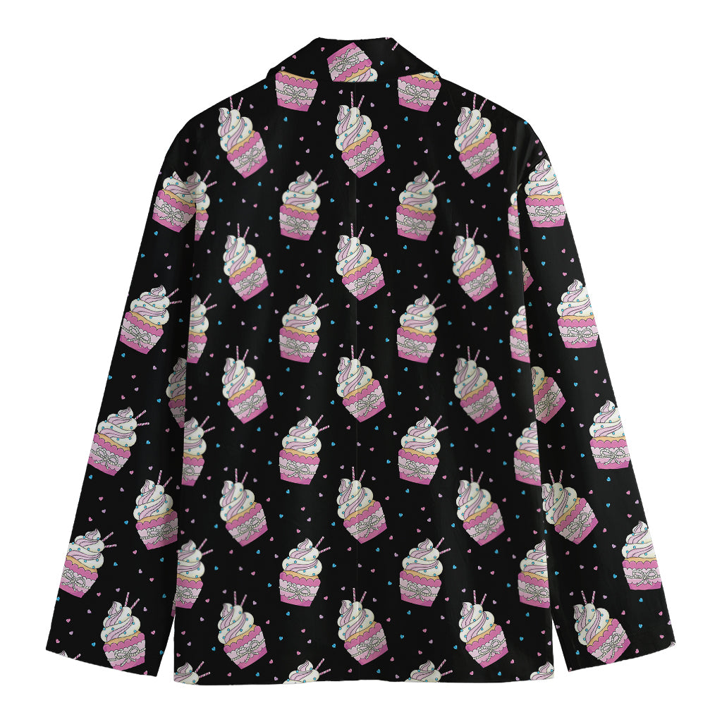 Pink Cupcake Pattern Print Men's Blazer