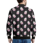 Pink Cupcake Pattern Print Men's Bomber Jacket