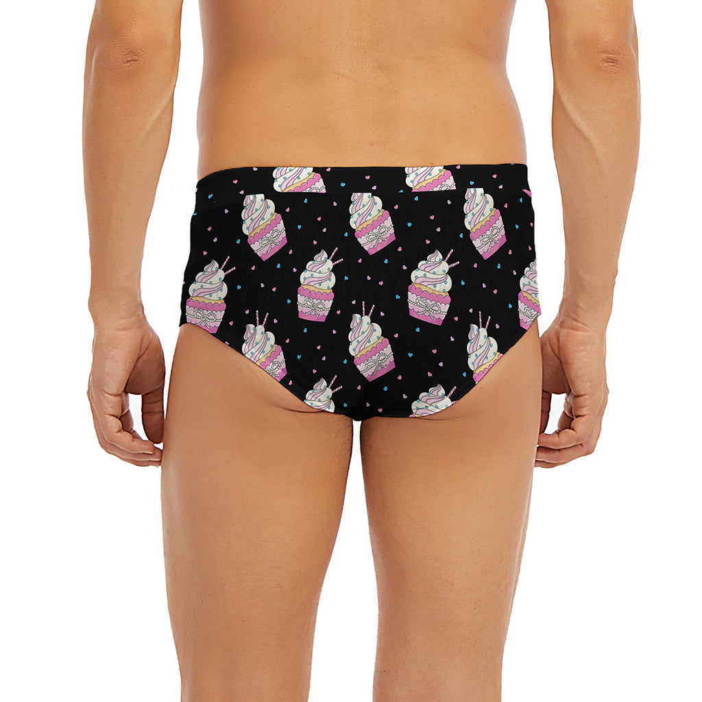 Pink Cupcake Pattern Print Men's Briefs