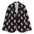 Pink Cupcake Pattern Print Men's Cotton Blazer