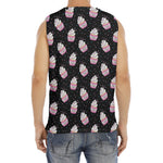 Pink Cupcake Pattern Print Men's Fitness Tank Top