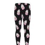 Pink Cupcake Pattern Print Men's leggings