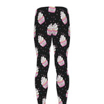Pink Cupcake Pattern Print Men's leggings