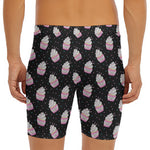 Pink Cupcake Pattern Print Men's Long Boxer Briefs