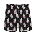 Pink Cupcake Pattern Print Men's Sports Shorts