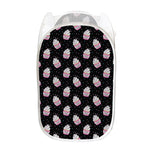 Pink Cupcake Pattern Print Mesh Laundry Hamper