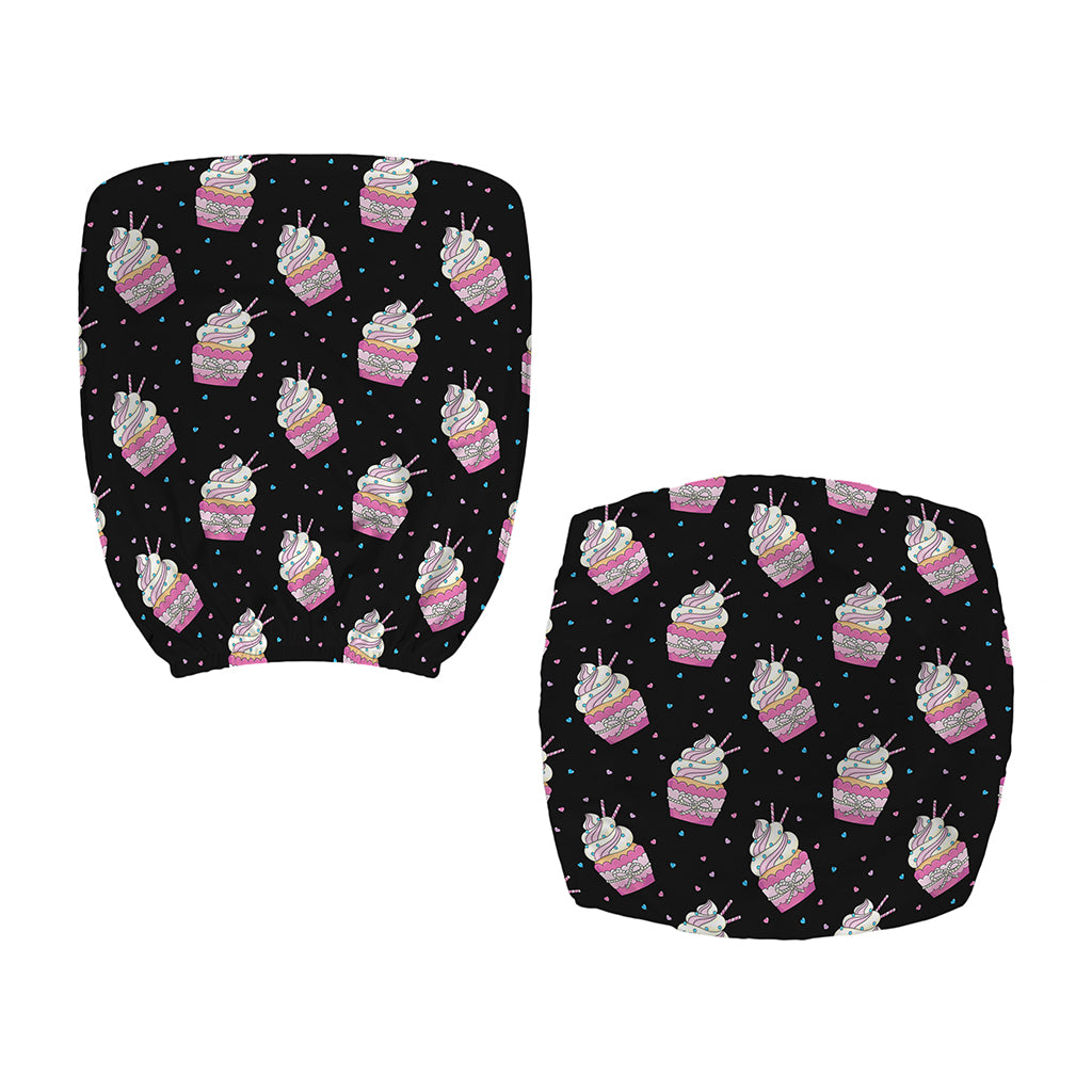 Pink Cupcake Pattern Print Office Chair Cover