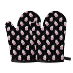 Pink Cupcake Pattern Print Oven Mitts